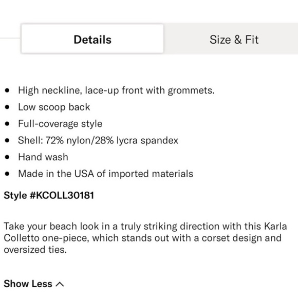 Karla Colletto Womens 6 Black Lace Up Maritta One Piece Swimsuit New Shopbop - Picture 6 of 8